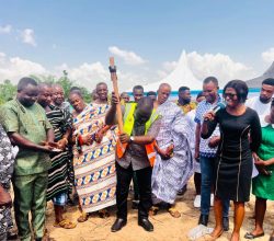 Massive Infrastructural Development Begins in Obuasi East as MCE Cuts Sod for CHPS Compound at Ayease